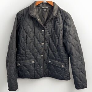 Eddie Bauer Womens Black Quilted Coat Jacket Medium Lightweight‎ Outdoor Casual